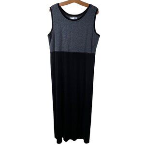 Y2K Carol Anderson Dress Size 1X California Maxi Sleeveless Knit Velour Teacher